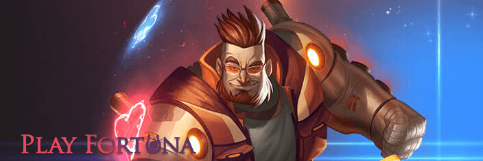 One of the male characters of a slot machine in Playfortuna casino